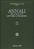 Annali della facoltà lettere e filosofia Università di Bari. 12.