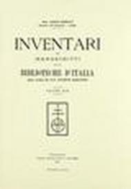 Inventari dei manoscritti delle biblioteche d'Italia. Vol. 19: Bologna.