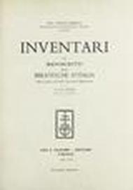 Inventari dei manoscritti delle biblioteche d'Italia. Vol. 73: Roma, Sassari.