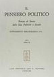 Il Pensiero Politico. Supplementi bibliografici (1974)