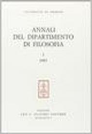 Annali del Dipartimento di filosofia, Università di Firenze: 1