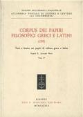 Corpus dei papiri filosofici greci e latini. Testi e lessico nei papiri di cultura greca e latina. Vol. 1\1: Autori noti.