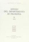 Annali del Dipartimento di filosofia, Università di Firenze: 9