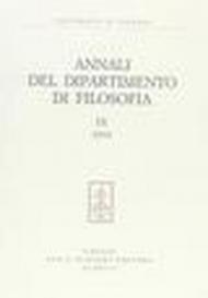 Annali del Dipartimento di filosofia, Università di Firenze: 9