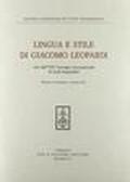 Lingua e stile in Giacomo Leopardi. Atti dell'8º Convegno internazionale di studi leopardiani (Recanati, 30 settembre-5 ottobre 1991)