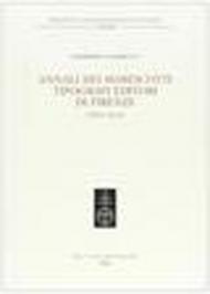 Annali dei Marescotti. Tipografi editori di Firenze 1563-1613