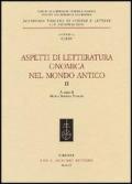 Aspetti di letteratura gnomica nel mondo antico: 2