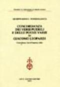 Concordanza dei «Versi puerili» e delle poesie varie di Giacomo Leopardi. Concordanza, lista di frequenza, indici