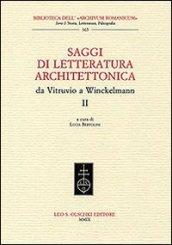 Saggi di letteratura architettonica, da Vitruvio a Winckelmann. 2.