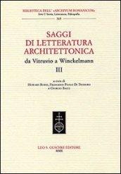 Saggi di letteratura architettonica, da Vitruvio a Winckelmann. 3.