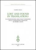 Lost and found in translation? La gnoseologia dell'«Essay» lockiano nella traduzione francese di Pierre Coste