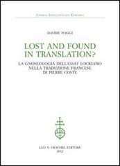 Lost and found in translation? La gnoseologia dell'«Essay» lockiano nella traduzione francese di Pierre Coste