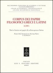 Corpus dei papiri filosofici greci e latini. Testi e lessico nei papiri di cultura greca e latina: 2\2