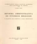 Riforma amministrativa ed interessi religiosi. Il riassetto dell'assistenza e della beneficenza