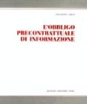 L'obbligo precontrattuale di informazione