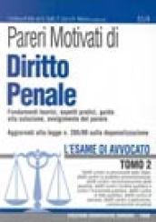 Pareri motivati di diritto penale. Aggiornati alla Legge n. 205/99 sulla depenalizzazione