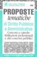 Proposte tematiche di diritto pubblico e amministrativo