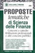 Proposte tematiche di scienza delle finanze