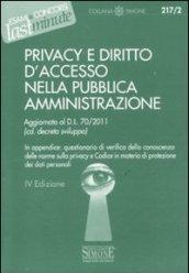 Privacy e diritto d'accesso nella pubblica amministrazione