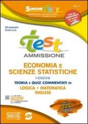 Test ammissione economia e scienze statistiche. Teoria e quiz commentati di logica, matematica, inglese. Con software di simulazione