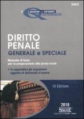 Diritto penale generale e speciale