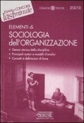 213/13 ELEMENTI DI SOCIOLOGIA DELL'ORGANIZZAZIONE