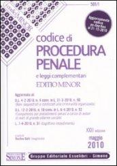 Codice di procedura penale e leggi complementari. Editio minor