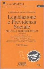 16 LEGISLAZIONE E PREVIDENZA SOCIALE Manuale teorico pratico