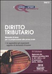 Diritto tributario. Manuale di base per la preparazione alla prova orale