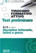 Tirocinio formativo attivo. Test preliminare. A-13