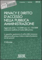 Privacy e diritto d'accesso nella pubblica amministrazione