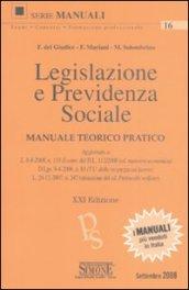 Legislazione e previdenza sociale. Manuale teorico pratico