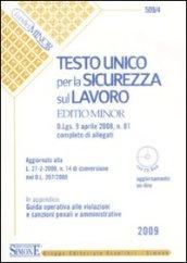 Testo unico per la sicurezza sul lavoro. Ediz. minore. Con CD-ROM