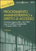 Procedimento amministrativo e diritto di accesso