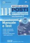 Ministero della difesa. 111 posti collaboratore amministrativo, area funzionale C. Manuale e test