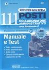 Ministero della difesa. 111 posti collaboratore amministrativo, area funzionale C. Manuale e test