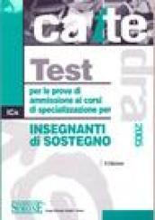 Test per le prove di ammissione ai corsi di specializzazione per insegnanti di sostegno