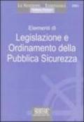 Elementi di legislazione e ordinamento della pubblica sicurezza
