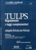 Tulps. Regolamento e leggi complementari
