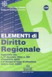 Elementi di diritto regionale. Aggiornato alla L. 27 dicembre 2002, n. 289