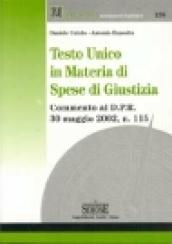 Testo Unico in materia di spese di giustizia