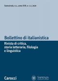 Bollettino di italianistica. Rivista di critica, storia letteraria, filologia e linguistica (2020). Vol. 1