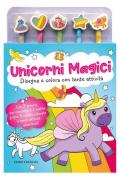 Unicorni magici. Libro da colorare. Ediz. illustrata. Con 5 gomme. Con 5 matite