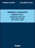 Recesso e riscatto nelle S.p.A. Commenti agli articoli 2437-2437 sexies del codice civile