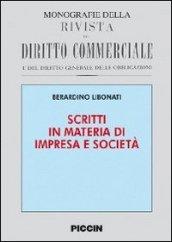 Scritti in materia di impresa e società