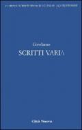 Scritti vari. 1.