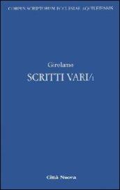 Scritti vari. 1.