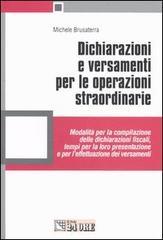 Dichiarazioni e versamenti per le operazioni straordinarie