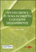 Spunti critici in tema di diritto e gestione dell'ambiente