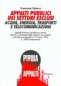 Appalti pubblici dei settori esclusi. Acqua, energia, trasporti e telecomunicazioni